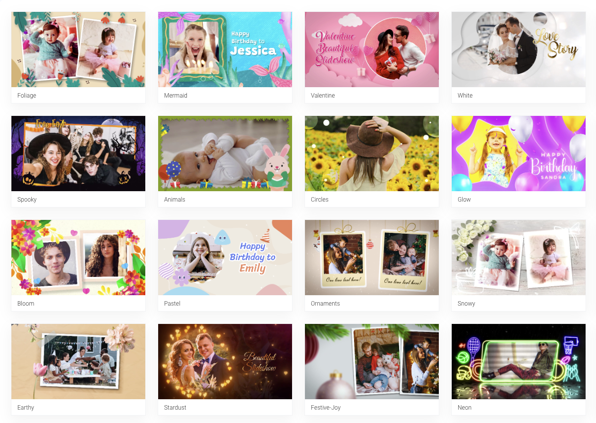 Elegant slideshow templates
