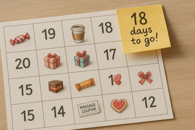 Birthday countdown calendar with surprises